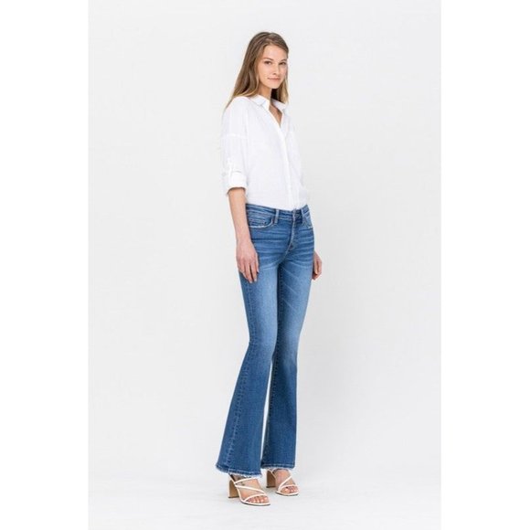 VERVET by Flying Monkey Flattering Mid Rise Flare Jeans for a Chic, On-Trend Loo - Picture 7 of 10